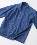 COOLMAXリネンミックス総柄シャツ【BLUE STANDARD/ブルースタンダード】