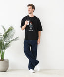 接触冷感 COOLスムース 部分刺繍 プリント リラックスシルエットTシャツ【Blue Standard/ブルースタンダード】