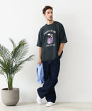 接触冷感 COOLスムース 部分刺繍 プリント リラックスシルエットTシャツ【Blue Standard/ブルースタンダード】