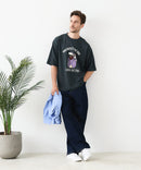 接触冷感 COOLスムース 部分刺繍 プリント リラックスシルエットTシャツ【Blue Standard/ブルースタンダード】