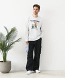 【汗染みの目立ちにくいTシャツ ZEROSTAIN/ゼロステイン】カートゥーン ヴィンテージ風プリント ビッグシルエット ロンT 防汚 ＵＶカット