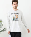 【汗染みの目立ちにくいTシャツ ZEROSTAIN/ゼロステイン】カートゥーン ヴィンテージ風プリント ビッグシルエット ロンT 防汚 ＵＶカット