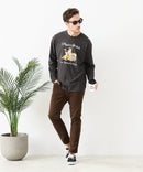 【汗染みの目立ちにくいTシャツ ZEROSTAIN/ゼロステイン】カートゥーン ヴィンテージ風プリント ビッグシルエット ロンT 防汚 ＵＶカット