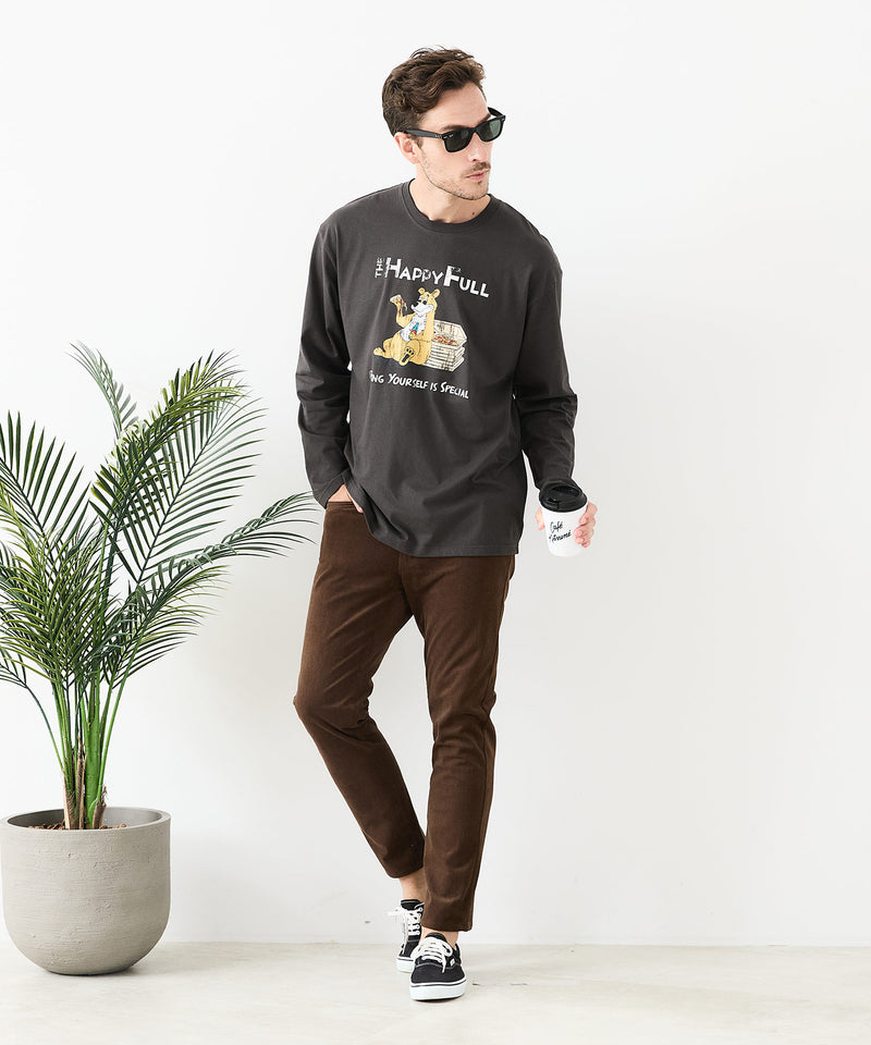 【汗染みの目立ちにくいTシャツ ZEROSTAIN/ゼロステイン】カートゥーン ヴィンテージ風プリント ビッグシルエット ロンT 防汚 ＵＶカット