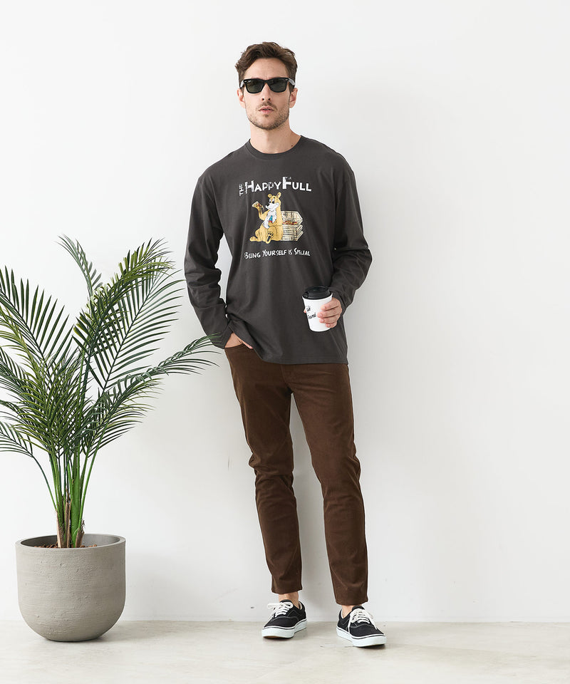 【汗染みの目立ちにくいTシャツ ZEROSTAIN/ゼロステイン】カートゥーン ヴィンテージ風プリント ビッグシルエット ロンT 防汚 ＵＶカット