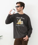 【汗染みの目立ちにくいTシャツ ZEROSTAIN/ゼロステイン】カートゥーン ヴィンテージ風プリント ビッグシルエット ロンT 防汚 ＵＶカット