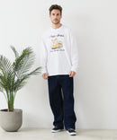 【汗染みの目立ちにくいTシャツ ZEROSTAIN/ゼロステイン】カートゥーン ヴィンテージ風プリント ビッグシルエット ロンT 防汚 ＵＶカット