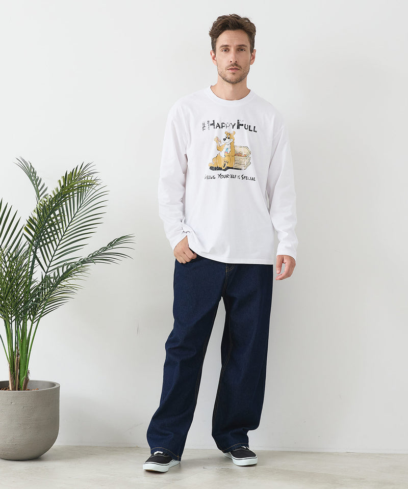 【汗染みの目立ちにくいTシャツ ZEROSTAIN/ゼロステイン】カートゥーン ヴィンテージ風プリント ビッグシルエット ロンT 防汚 ＵＶカット
