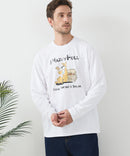 【汗染みの目立ちにくいTシャツ ZEROSTAIN/ゼロステイン】カートゥーン ヴィンテージ風プリント ビッグシルエット ロンT 防汚 ＵＶカット