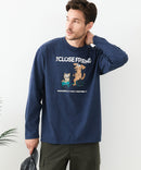 【汗染みの目立ちにくいTシャツ ZEROSTAIN/ゼロステイン】カートゥーン ヴィンテージ風プリント ビッグシルエット ロンT 防汚 ＵＶカット