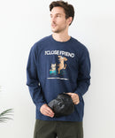 【汗染みの目立ちにくいTシャツ ZEROSTAIN/ゼロステイン】カートゥーン ヴィンテージ風プリント ビッグシルエット ロンT 防汚 ＵＶカット