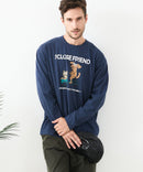 【汗染みの目立ちにくいTシャツ ZEROSTAIN/ゼロステイン】カートゥーン ヴィンテージ風プリント ビッグシルエット ロンT 防汚 ＵＶカット