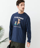 【汗染みの目立ちにくいTシャツ ZEROSTAIN/ゼロステイン】カートゥーン ヴィンテージ風プリント ビッグシルエット ロンT 防汚 ＵＶカット