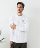 【汗染みの目立ちにくいTシャツ ZEROSTAIN/ゼロステイン】アニマル胸ワンポイント刺繍 ビッグシルエット ロンT 防汚 ＵＶカット