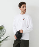 【汗染みの目立ちにくいTシャツ ZEROSTAIN/ゼロステイン】アニマル胸ワンポイント刺繍 ビッグシルエット ロンT 防汚 ＵＶカット