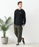 【汗染みの目立ちにくいTシャツ ZEROSTAIN/ゼロステイン】アニマル胸ワンポイント刺繍 ビッグシルエット ロンT 防汚 ＵＶカット