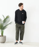 【汗染みの目立ちにくいTシャツ ZEROSTAIN/ゼロステイン】アニマル胸ワンポイント刺繍 ビッグシルエット ロンT 防汚 ＵＶカット