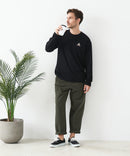 【汗染みの目立ちにくいTシャツ ZEROSTAIN/ゼロステイン】アニマル胸ワンポイント刺繍 ビッグシルエット ロンT 防汚 ＵＶカット