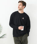 【汗染みの目立ちにくいTシャツ ZEROSTAIN/ゼロステイン】アニマル胸ワンポイント刺繍 ビッグシルエット ロンT 防汚 ＵＶカット