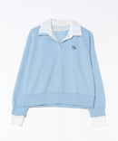 【C-FORT POINT/フォートポイント】レースＷカラー スウェットプルオーバー 2枚襟