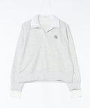 【C-FORT POINT/フォートポイント】レースＷカラー スウェットプルオーバー 2枚襟