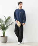 【汗染みの目立ちにくいTシャツ ZEROSTAIN/ゼロステイン】アニマル胸ワンポイント刺繍 ビッグシルエット ロンT 防汚 ＵＶカット