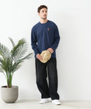 【汗染みの目立ちにくいTシャツ ZEROSTAIN/ゼロステイン】アニマル胸ワンポイント刺繍 ビッグシルエット ロンT 防汚 ＵＶカット