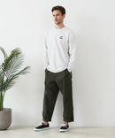 【汗染みの目立ちにくいTシャツ ZEROSTAIN/ゼロステイン】アニマル胸ワンポイント刺繍 ビッグシルエット ロンT 防汚 ＵＶカット