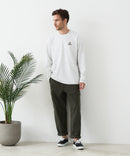 【汗染みの目立ちにくいTシャツ ZEROSTAIN/ゼロステイン】アニマル胸ワンポイント刺繍 ビッグシルエット ロンT 防汚 ＵＶカット