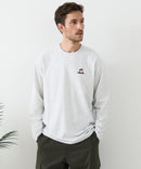 【汗染みの目立ちにくいTシャツ ZEROSTAIN/ゼロステイン】アニマル胸ワンポイント刺繍 ビッグシルエット ロンT 防汚 ＵＶカット