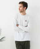 【汗染みの目立ちにくいTシャツ ZEROSTAIN/ゼロステイン】アニマル胸ワンポイント刺繍 ビッグシルエット ロンT 防汚 ＵＶカット