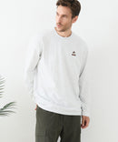 【汗染みの目立ちにくいTシャツ ZEROSTAIN/ゼロステイン】アニマル胸ワンポイント刺繍 ビッグシルエット ロンT 防汚 ＵＶカット