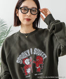 【DISCUS×HOT STUFF×Casper】キャラクタープリントスウェットトレーナー メンズ レディース ユニセックス