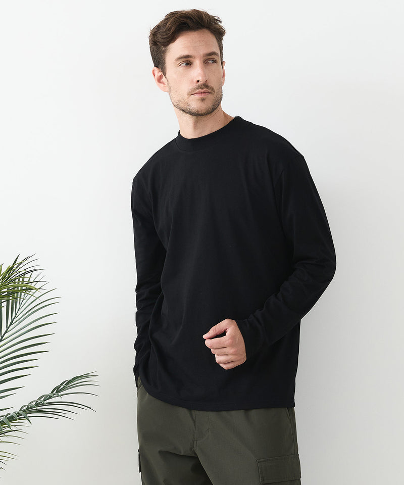 【汗染みの目立ちにくいTシャツ ZEROSTAIN /ゼロステイン】モックネック ロンT 防汚 ＵＶカット