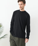 【汗染みの目立ちにくいTシャツ ZEROSTAIN /ゼロステイン】モックネック ロンT 防汚 ＵＶカット