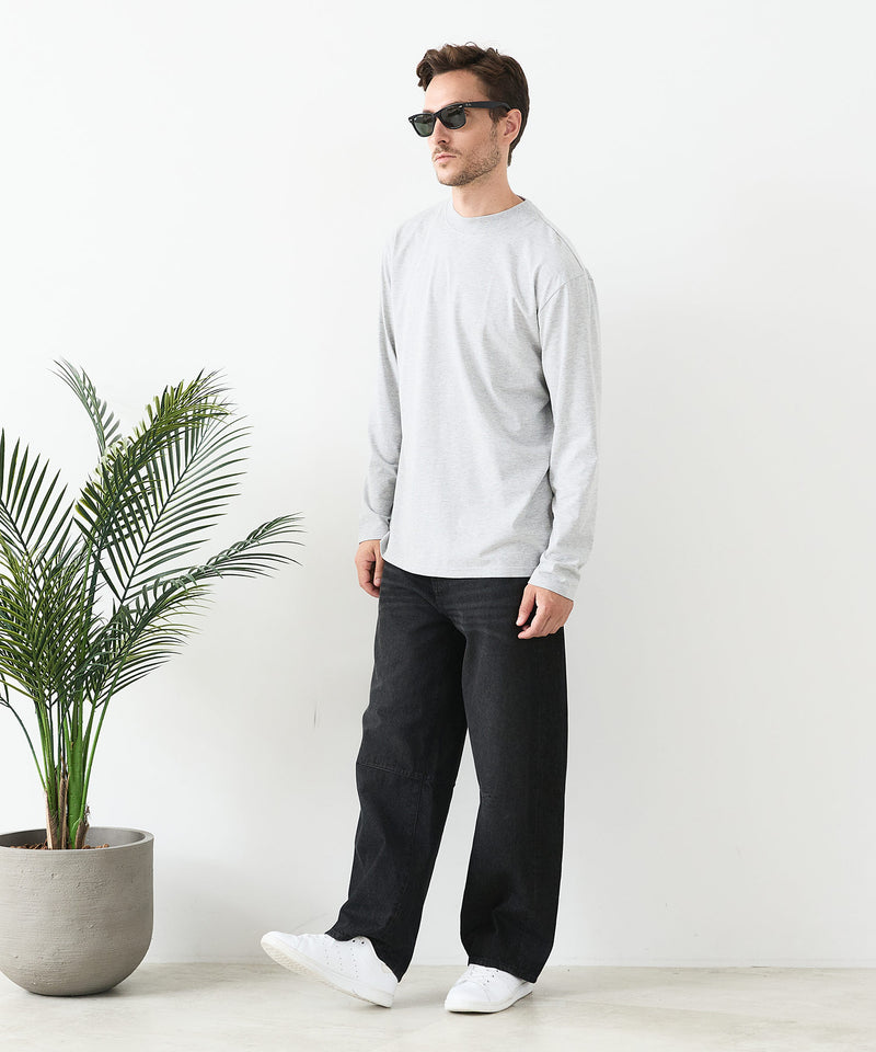 【汗染みの目立ちにくいTシャツ ZEROSTAIN /ゼロステイン】モックネック ロンT 防汚 ＵＶカット