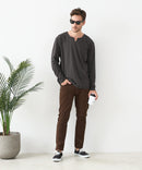 【汗染みの目立ちにくいTシャツ ZEROSTAIN/ゼロステイン】キーネック ロンT 防汚 ＵＶカット