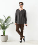 【汗染みの目立ちにくいTシャツ ZEROSTAIN/ゼロステイン】キーネック ロンT 防汚 ＵＶカット