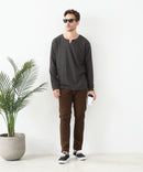 【汗染みの目立ちにくいTシャツ ZEROSTAIN/ゼロステイン】キーネック ロンT 防汚 ＵＶカット