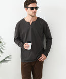 【汗染みの目立ちにくいTシャツ ZEROSTAIN/ゼロステイン】キーネック ロンT 防汚 ＵＶカット