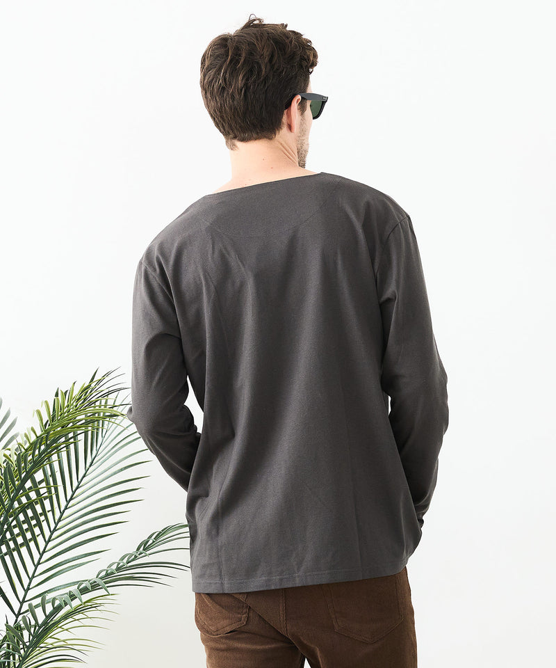 【汗染みの目立ちにくいTシャツ ZEROSTAIN/ゼロステイン】キーネック ロンT 防汚 ＵＶカット