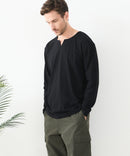 【汗染みの目立ちにくいTシャツ ZEROSTAIN/ゼロステイン】キーネック ロンT 防汚 ＵＶカット