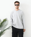 【汗染みの目立ちにくいTシャツ ZEROSTAIN/ゼロステイン】ヘンリーネック ロンT 防汚 ＵＶカット