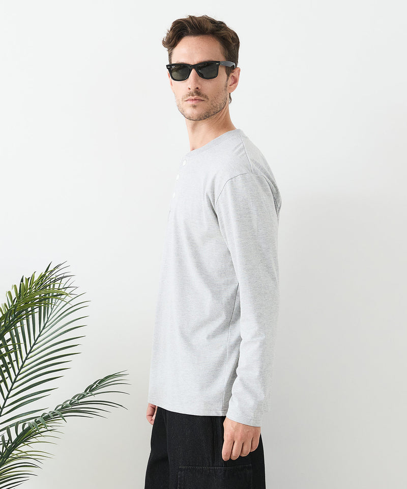【汗染みの目立ちにくいTシャツ ZEROSTAIN/ゼロステイン】ヘンリーネック ロンT 防汚 ＵＶカット