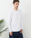 【汗染みの目立ちにくいTシャツ ZEROSTAIN/ゼロステイン】ヘンリーネック ロンT 防汚 ＵＶカット