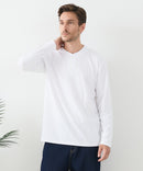 【汗染みの目立ちにくいTシャツ ZEROSTAIN/ゼロステイン】ヘンリーネック ロンT 防汚 ＵＶカット