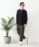 【汗染みの目立ちにくいTシャツ ZEROSTAIN/ゼロステイン】ヘンリーネック ロンT 防汚 ＵＶカット