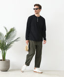 【汗染みの目立ちにくいTシャツ ZEROSTAIN/ゼロステイン】ヘンリーネック ロンT 防汚 ＵＶカット