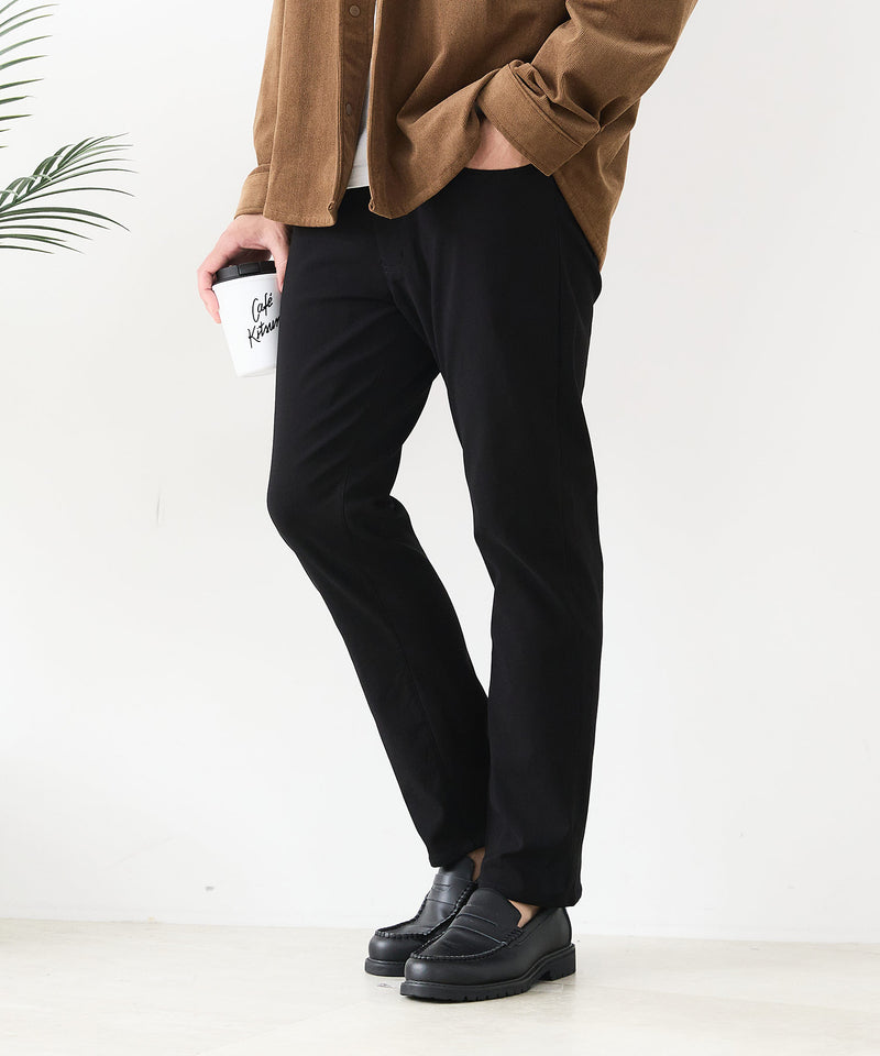 【BLUE STANDARD/ブルースタンダード】快適！スーパーストレッチ起毛パンツ レギュラーストレート 暖パン イージーケア 前開き ウエストゴム UVカット