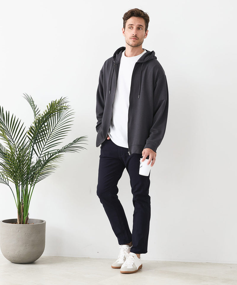【BLUE STANDARD/ブルースタンダード】快適！スーパーストレッチ起毛パンツ レギュラーストレート 暖パン イージーケア 前開き ウエストゴム UVカット